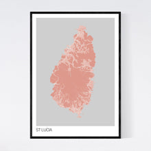 Load image into Gallery viewer, St Lucia Island Map Print