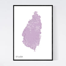 Load image into Gallery viewer, St Lucia Island Map Print