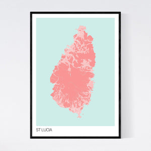Map of St Lucia, 