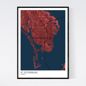 St. Petersburg City Map Print