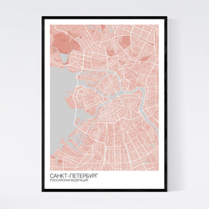 St. Petersburg City Map Print