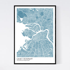 Map of St. Petersburg, Russia