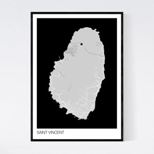 Saint Vincent Island Map Print