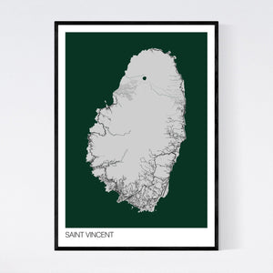 Saint Vincent Island Map Print