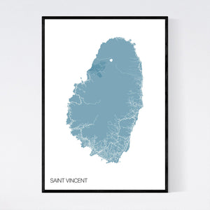 Saint Vincent Island Map Print