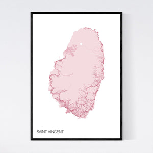 Saint Vincent Island Map Print