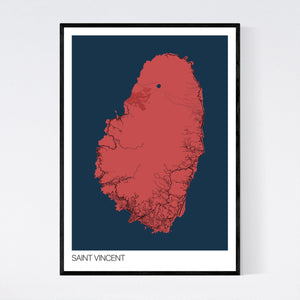 Saint Vincent Island Map Print