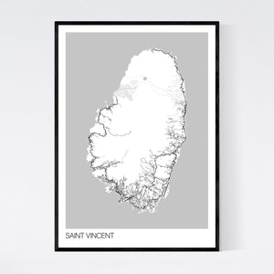 Saint Vincent Island Map Print