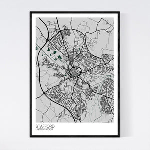 Stafford City Map Print