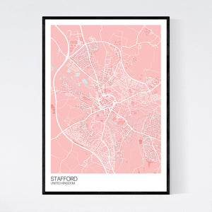 Stafford City Map Print