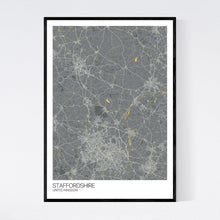 Load image into Gallery viewer, Staffordshire Region Map Print