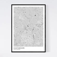 Load image into Gallery viewer, Staffordshire Region Map Print