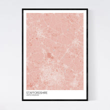 Load image into Gallery viewer, Staffordshire Region Map Print