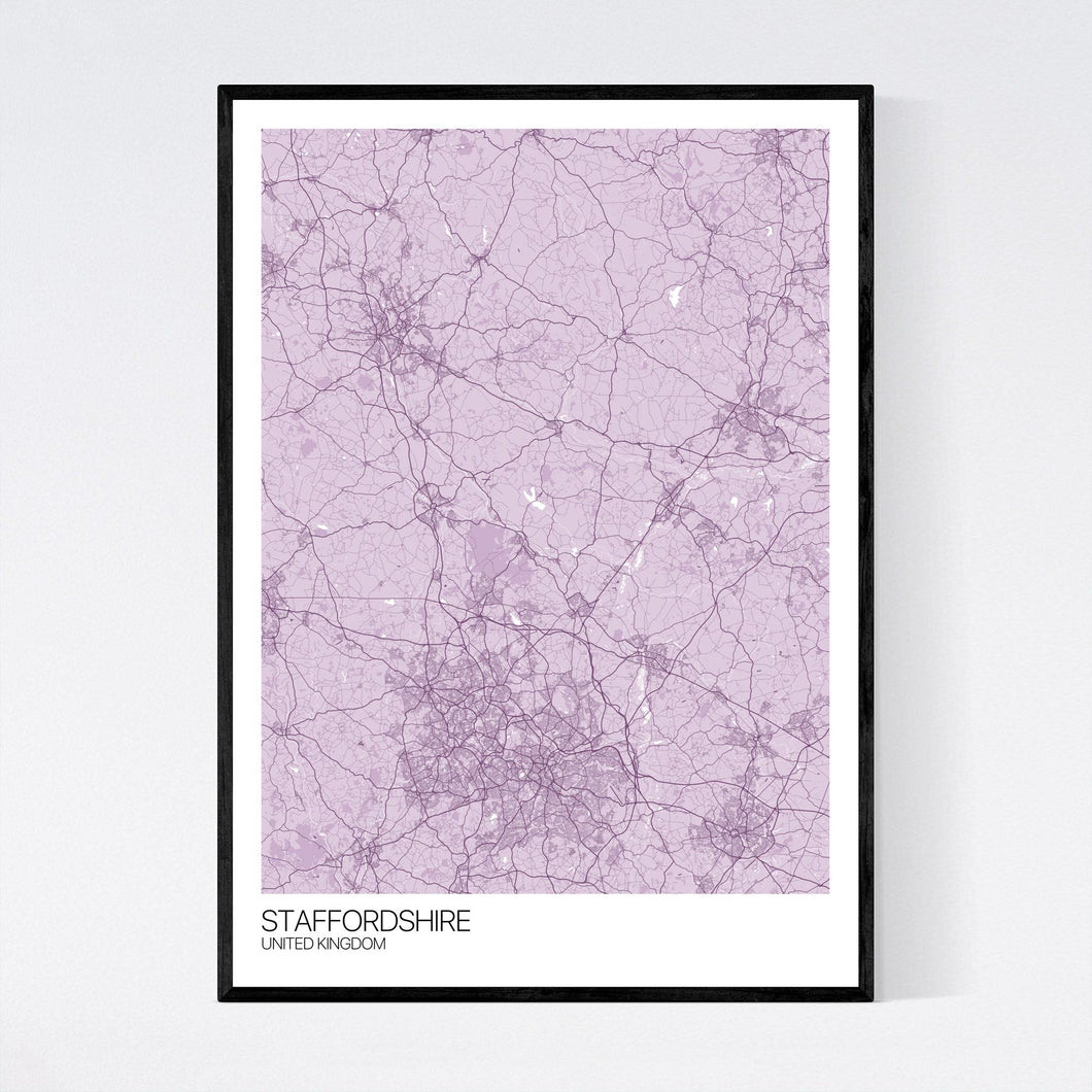 Staffordshire Region Map Print
