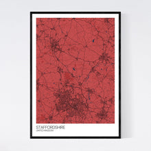 Load image into Gallery viewer, Staffordshire Region Map Print