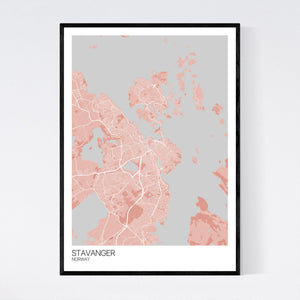 Stavanger City Map Print