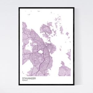 Stavanger City Map Print