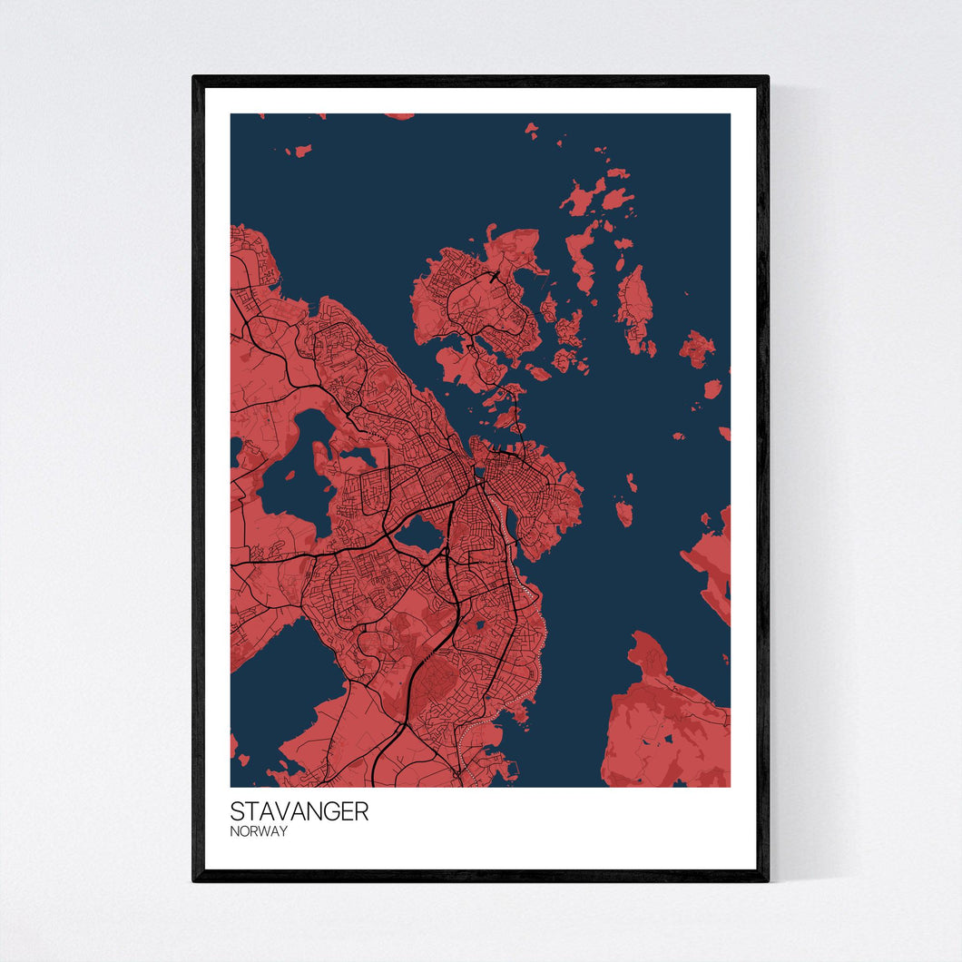 Stavanger City Map Print