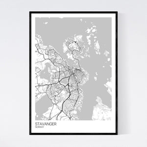 Stavanger City Map Print