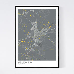 Stellenbosch City Map Print