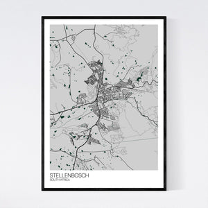 Stellenbosch City Map Print