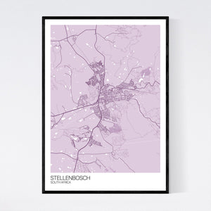 Stellenbosch City Map Print