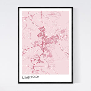 Stellenbosch City Map Print