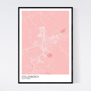 Stellenbosch City Map Print