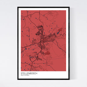 Stellenbosch City Map Print