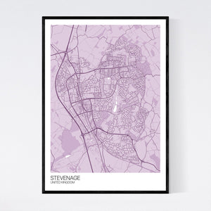 Stevenage City Map Print