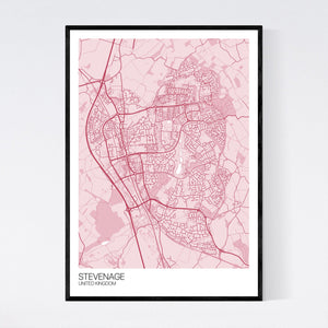 Stevenage City Map Print