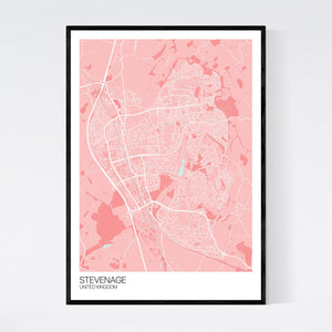 Stevenage City Map Print