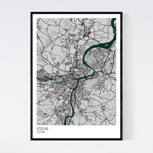 Steyr City Map Print