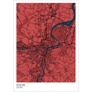 Map of Steyr, Austria
