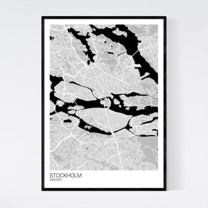 Stockholm City Map Print