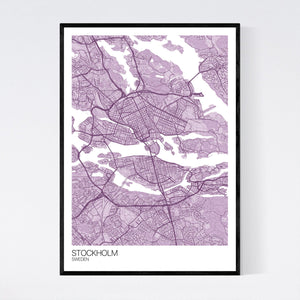 Stockholm City Map Print