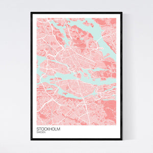 Stockholm City Map Print