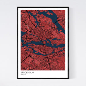 Stockholm City Map Print