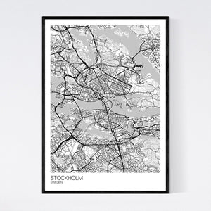 Stockholm City Map Print