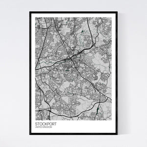 Stockport City Map Print