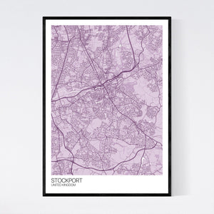 Stockport City Map Print