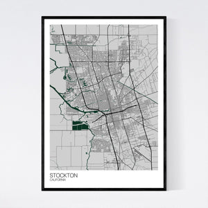 Stockton City Map Print