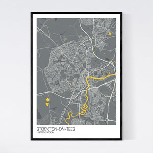 Stockton-on-Tees City Map Print