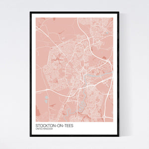 Stockton-on-Tees City Map Print