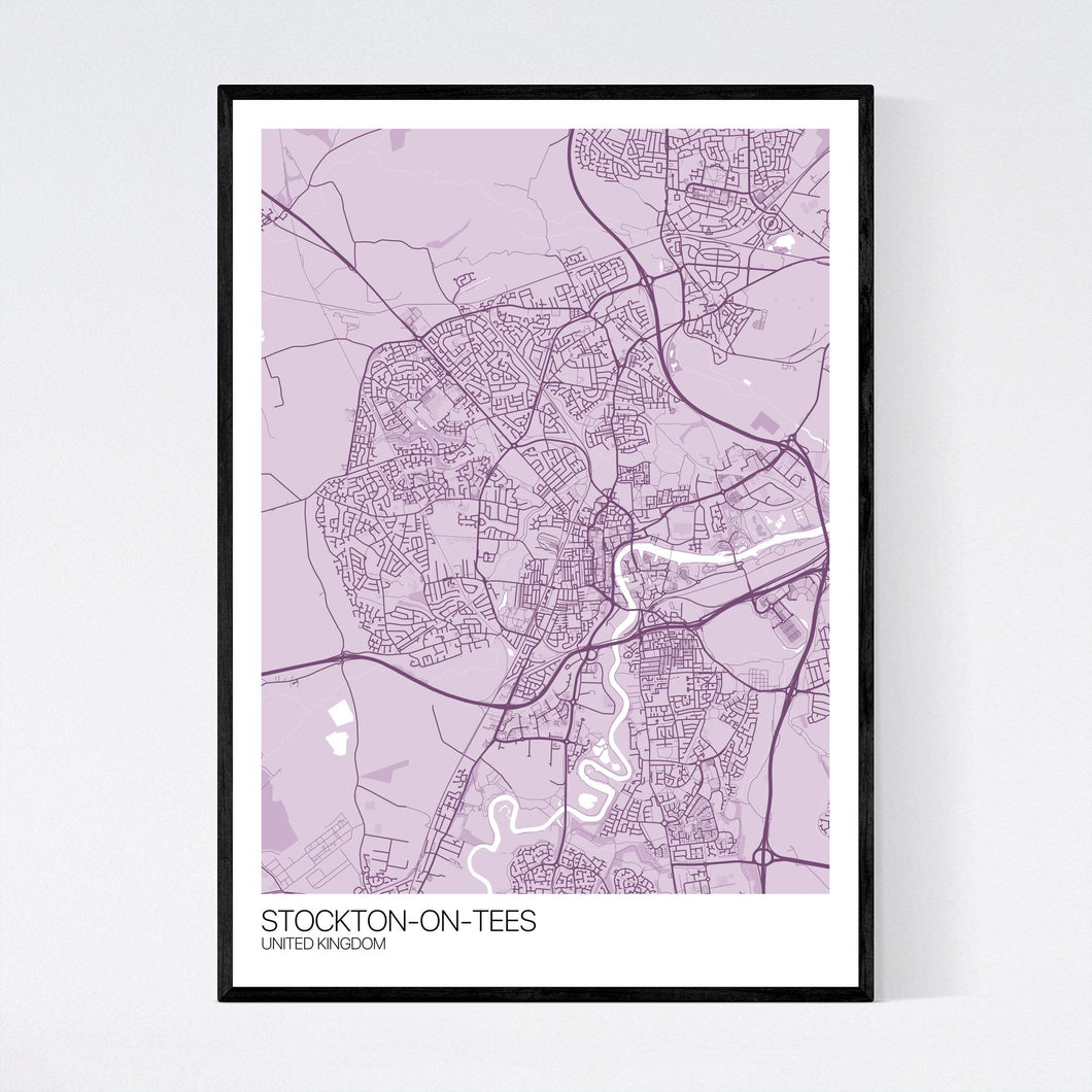 Stockton-on-Tees City Map Print