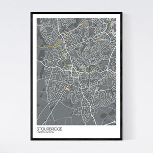 Stourbridge City Map Print