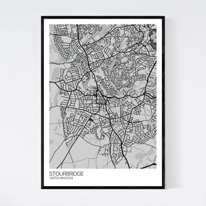 Stourbridge City Map Print