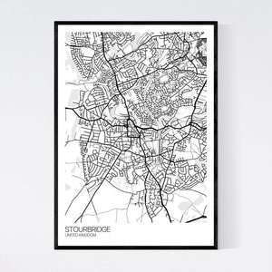 Stourbridge City Map Print