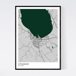 Stranraer Town Map Print