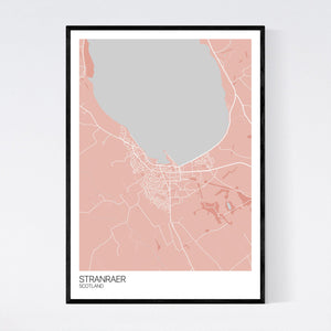 Stranraer Town Map Print